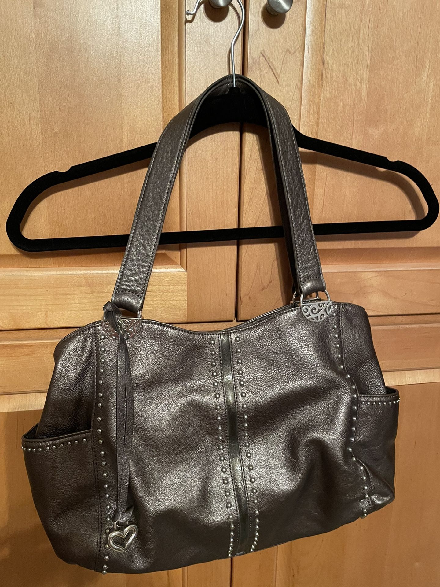 Brighton Andie Pretty Tough Pewter Studded Handbag