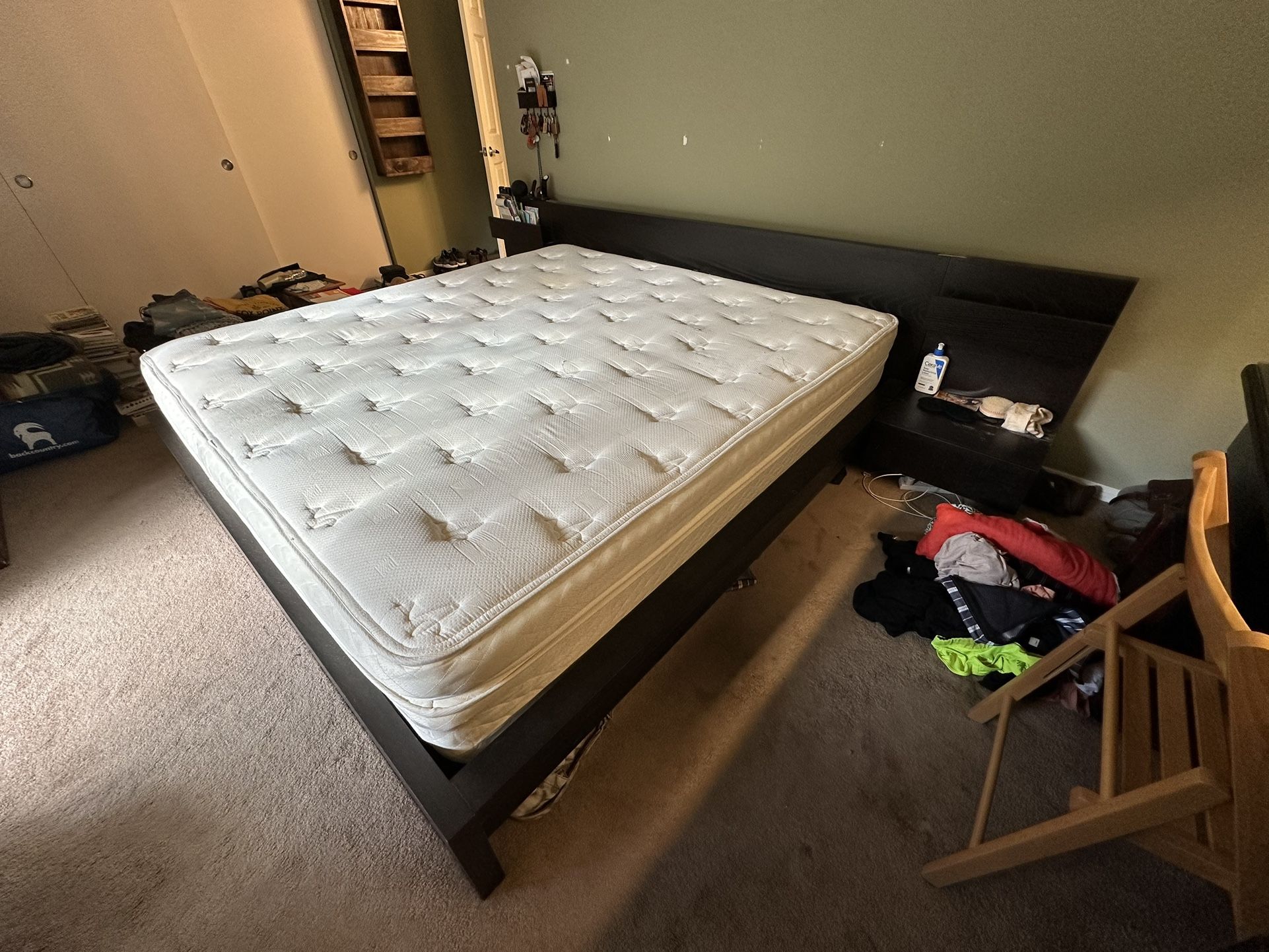 IKEA Malm Bedframe And Spring Air Mattress (King) for Sale in Encinitas, CA OfferUp