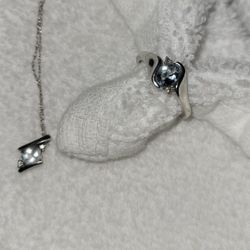 Aquamarine Ring And Necklace