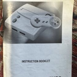 SNES JR Original Instruction Booklet 