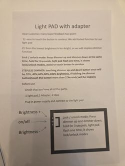 Light Pad With Adapter 
