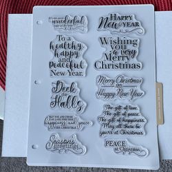 Set Of 10 New Clear Christmas Stamps