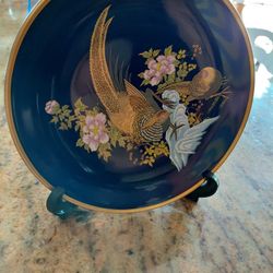 Vintage  Porcelain Cobalt Plate