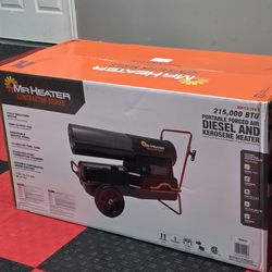 Brand New MR. HEATER 215k BTU Kerosene/Diesel FAK Heater (5,375 sq. ft. Heating Area)