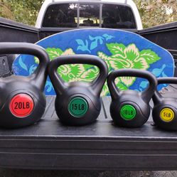 NEW  KETTLEBELLS  SINGLE : -  20lb. / 15lb. / 10lb. /  5lb.   Plus  Heavier Kettlebells