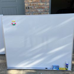 60x48 Magnetic White Board(6 magnets, 12 colored markers, eraser, and white board expo care spray)