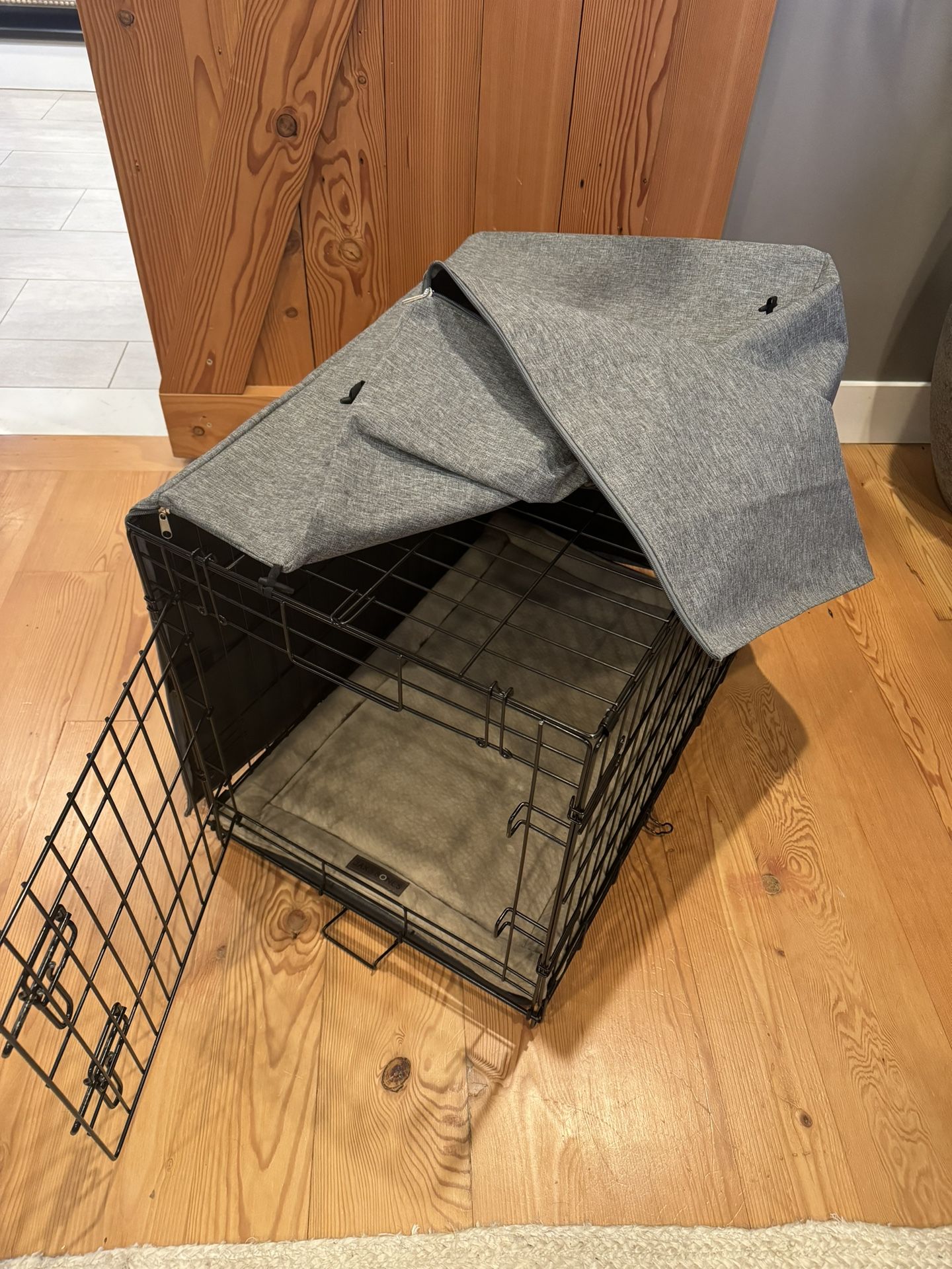 Dog Kennel With Cover & Foam Pad