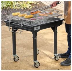 77546 NEW Backyard Pro CHAR-30 30" Heavy-Duty Steel Charcoal Grill Adjustable Grates, barbecue grill tailgate Labor Day barbecue