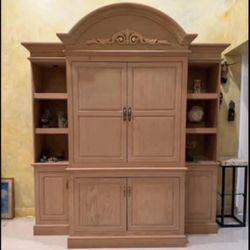 JUST REDUCED! Large Wood Entertainment/Display Cabinet