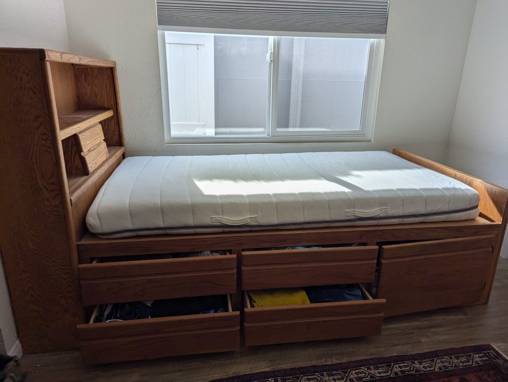 Oak Twin Captain's Bed - FREE