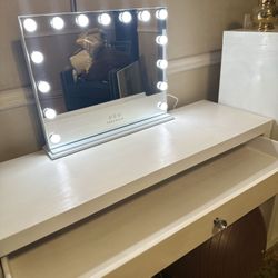 White Vanity With Huge Middle Drawer  40.00