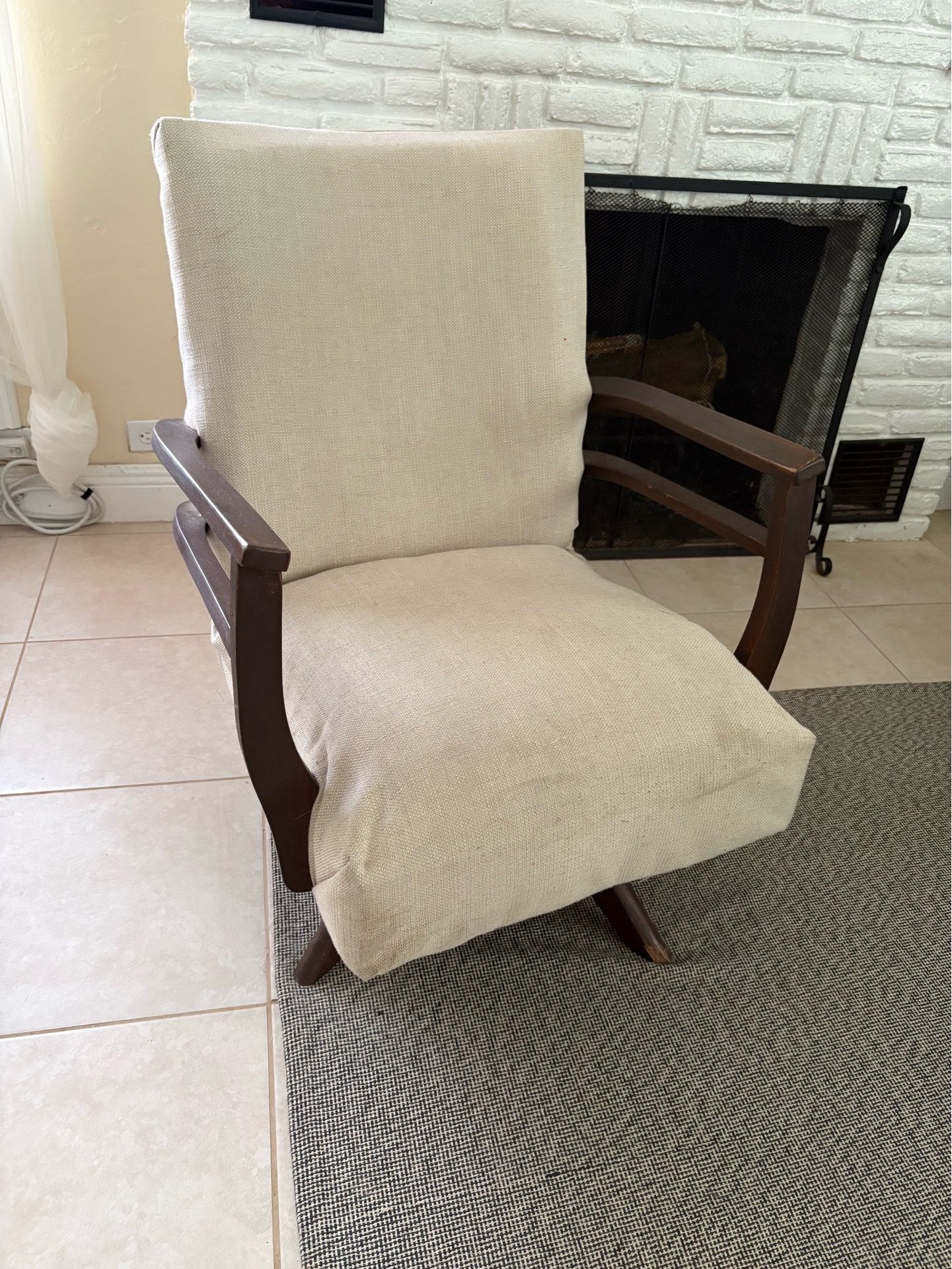 Vintage Mid-Century Modern Swivel Rocking Armchair
