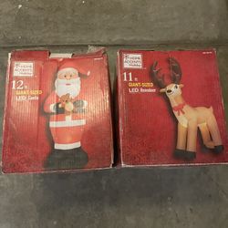 12ft. Santa & 11ft. Rain Dear