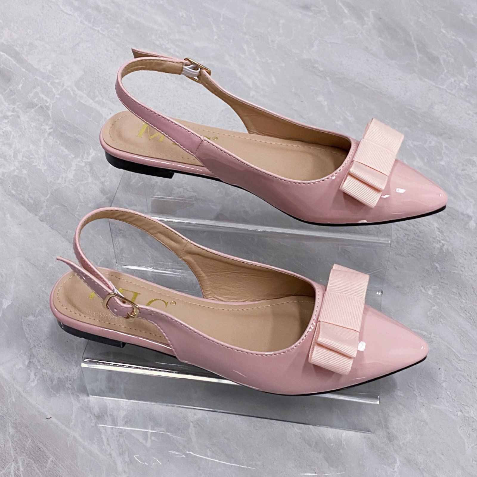 🔥Elegant Nude Slingback Flats with Bow🔥
