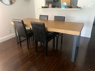 Sleek modern dining room table