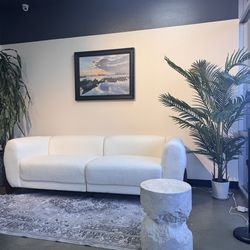 Modern Boucle Sofa & Chair Set – Open Box Deal – Sofa $299 / Chair $99