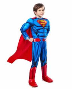 Kids padded muscle chest Superman Halloween costume new size 4t