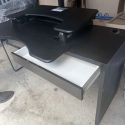 Wood Desk With Desk Extender