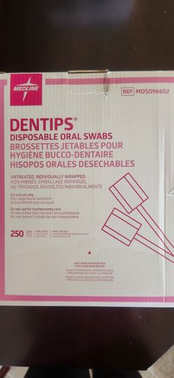 Medline Dentips Disposable Oral Swabs – Untreated, Individually Wrapped, 150 Count – Convenient & Hygienic!