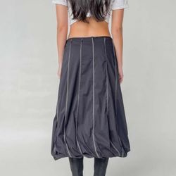 Annette Gortz Gray Ruched Bubble Midi Skirt