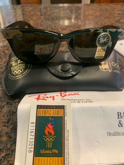 RARE 1996 RAY BAN WAYFARER SPORT W2144 Bausch & Lomb ATLANTA 1996 OLYMPIC NEW WORN