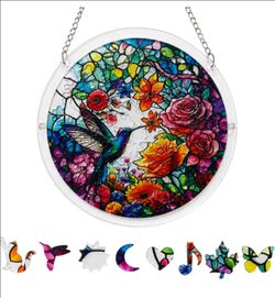 Acrylic Jigsaw Puzzle Suncatcher, Stained Glass Window Hanging DIY Puzzle for Adults, Unique Mother's Day Birthday Gift for Women Mom Decor Lovers
