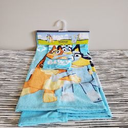 Bluey and Bingo 100% Cotton Towel and Wash Cloth 2 Piece Set
