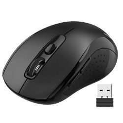 Wireless Mouse For Laptop, Silent Bluetooth Mouse(BT5.0 & 2.4G) 4000DPI Adjustable, Computer Portable PC Quiet Mice With USB-A Receiver & 6 Buttons Fo