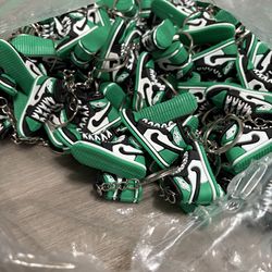 Mini Sneaker Keychains Green Black White