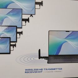 Wireless HDMI Transmitter and 4 Receiver 4k, USB-C to HDMI Adapter
