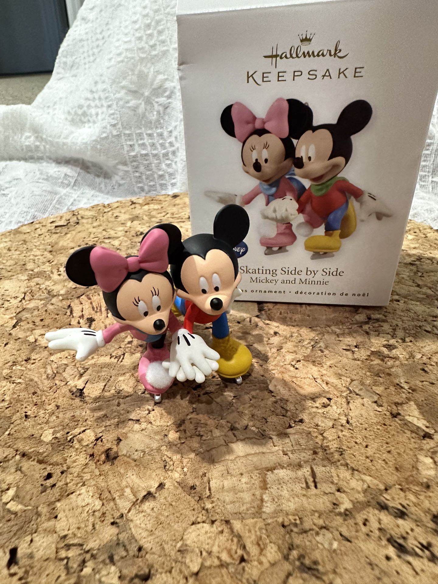 2010 Hallmark Keepsake Skating Side By Side Mickey & Minnie Ornament
