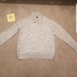 H&M Sweater Shawl Collar Men Size Medium Melange Grey Color Nice Dressy