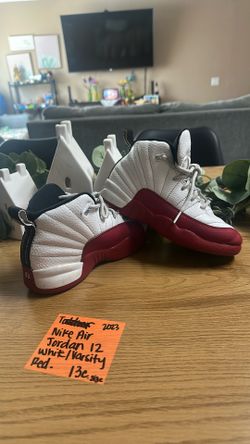 Jordan 12 White / Varsity Red 13c