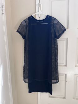 H&M Divided Black Mesh Overlay Dress, Fits S/M