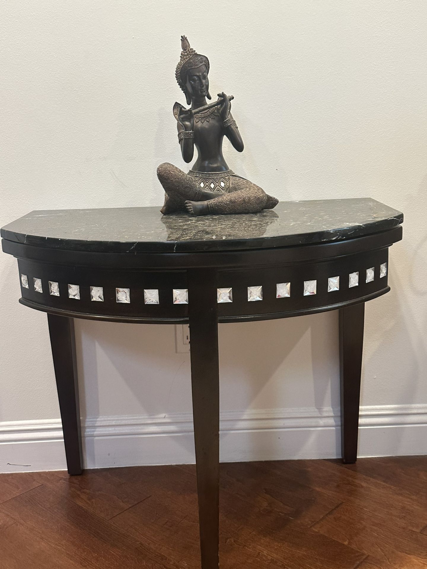 Custom marble top console table (Demi lune)