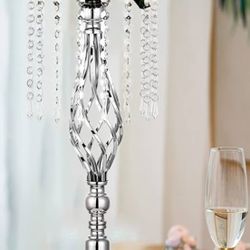 Silver Wedding Centerpieces Flower Stand, 21.7in/55cm Height Wedding Road Lead Flower Vases,
