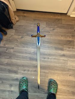 Fantasy Sword with Blue and Gold Handle (gemstones)