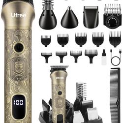 Beard Trimmer for Men, Electric Razor Shaver, Cordless Hair Clipper Shaving Kit for Mustache Body Nose Ear Hair Facial, Adjustable Beard Groomin