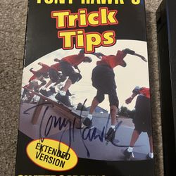 AUTOGRAPHED TONY HAWK TRICK TIP VHS VIDEO 