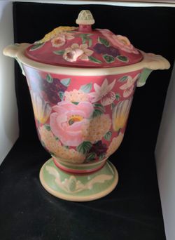 Beautiful 14" Floral Jar Canister