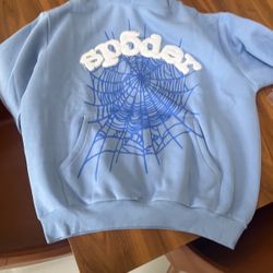 Sp5der Hoodie Sky Blue Size M