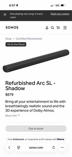 Sonos Arc SL Shadow Edition - Brand New not refurbished