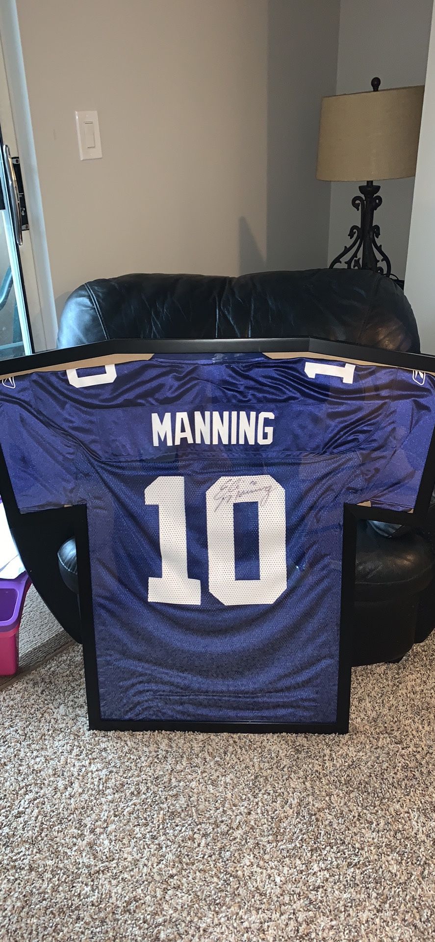 New York Giants Eli Manning Autographed Framed Jersey