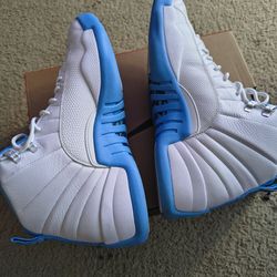 Air Jordan 12's Retro ... White / University Blue