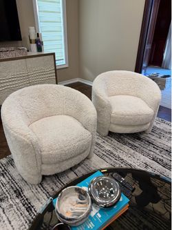 TOV Furniture Dakota Faux Shearling Barrel Accent Chair