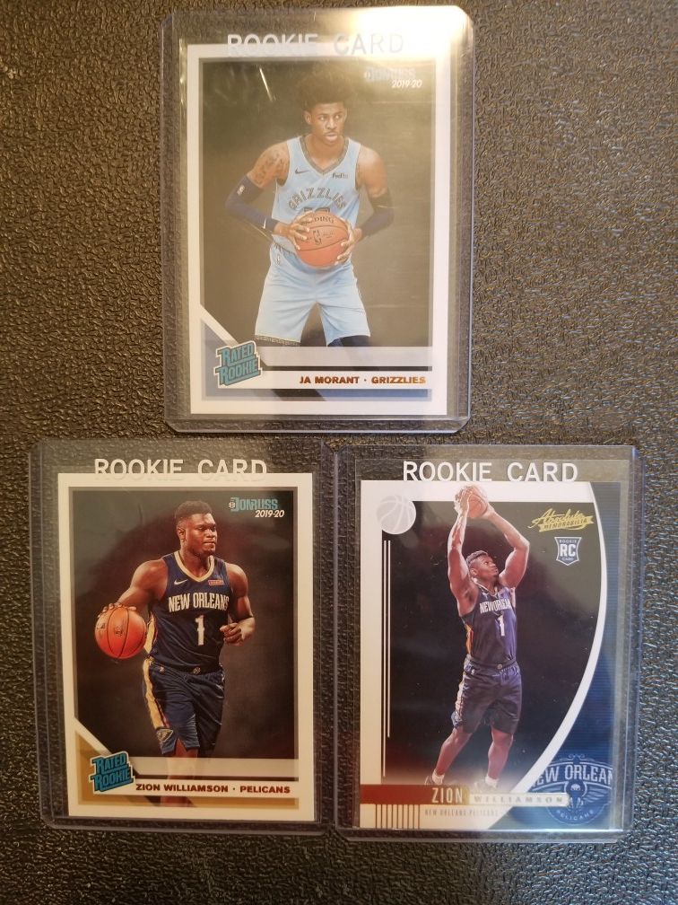 2 Zion and 1 Ja rookie cards