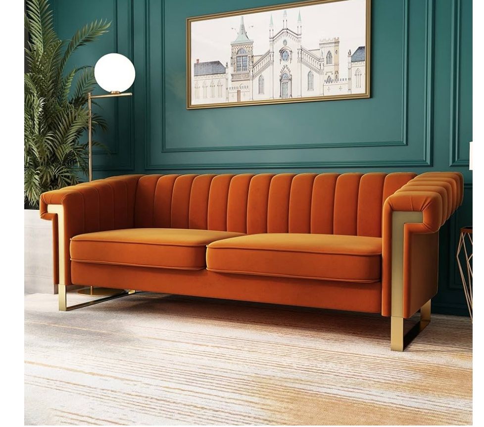 Beautiful Orange Couch Unopened Box