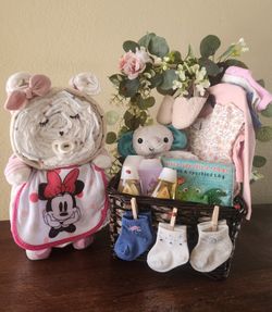 Diaper Teddy And Baby Shower Gift Baskets