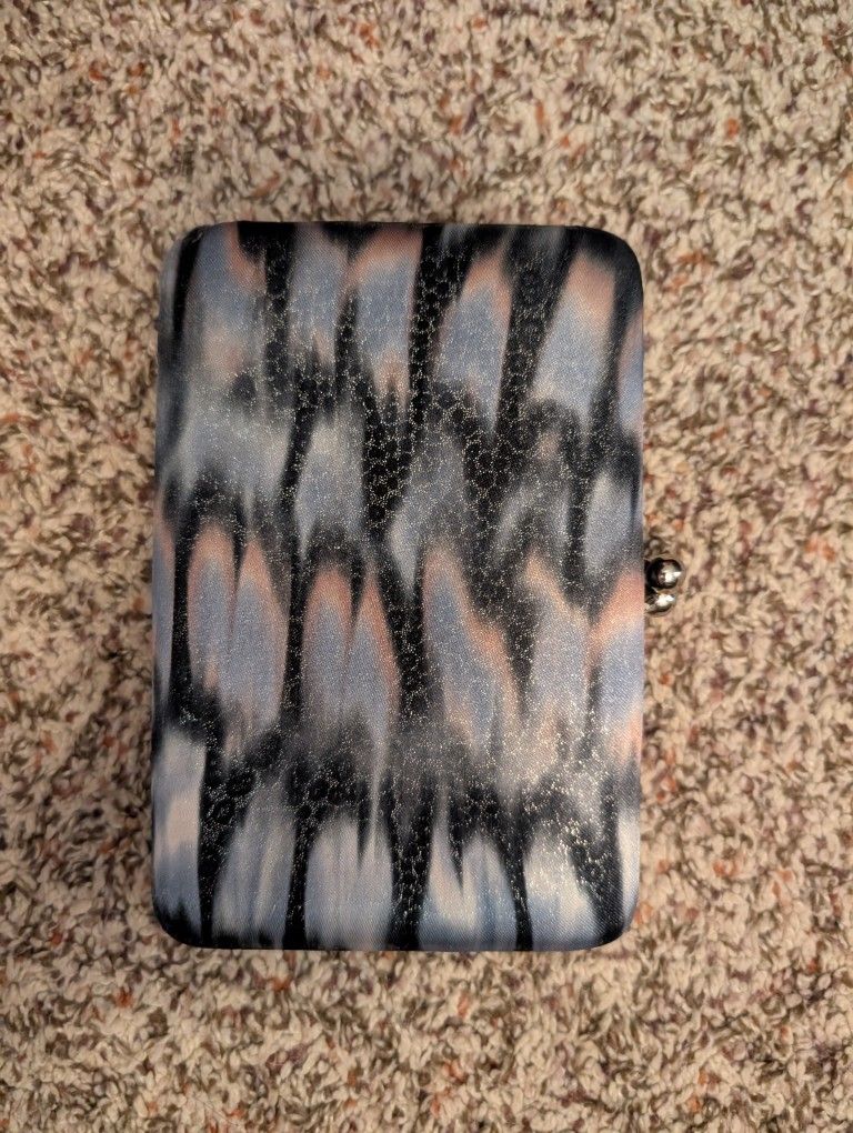 Black and gray with a hint of pink wallet