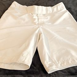 White Jiu-Jitsu/BJJ non-logo shorts.